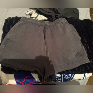 adidas Charcoal Gray Athletic Drawstring Shorts